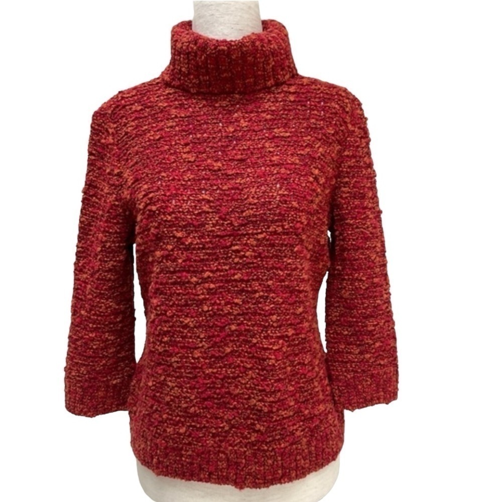 St. John Sport Turtle Neck Boucle Sweater Size P